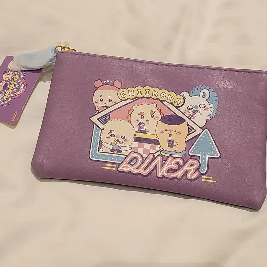 [BUNJANG] Chiikawa Chiikawa Land Dinner Series Flat Pouch Pencil Case / 치이카와) 치이카와랜드 디너 시리즈 플랫 파우치 필통