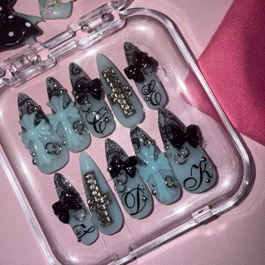 [BUNJANG] Custom Handmade Nail Tips / 민트 네일팁 판매  수제네일 주문제작