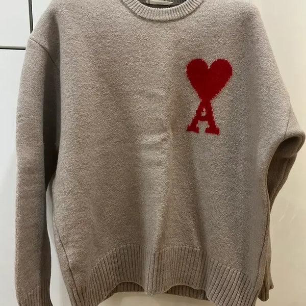 [BUNJANG] AMI Intarsia Knit Beige / 아미 인타르시아 니트 105 (새상품급)