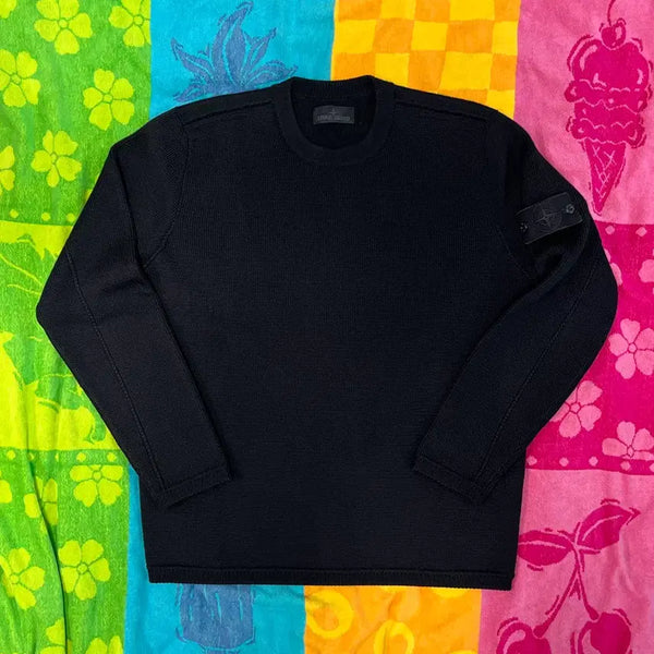 [BUNJANG] Stone Island Ghost Piece Knit Sweatshirt Black XL / Stoneisland 스톤아일랜드 고스트피스 니트맨투맨 black Xl