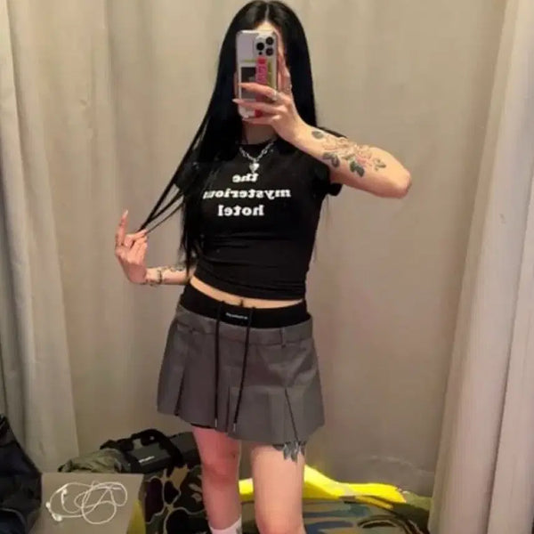 [BUNJANG] The Mysterious Hotel Mozzarella Short-Sleeve T-Shirt Black / (새상품) 미스테리어스호텔 모짜렐라 반팔 티셔츠 블랙 더미스테리어스호텔