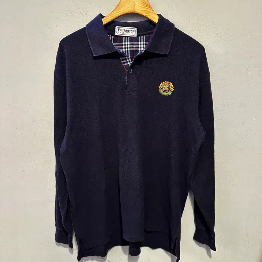 [BUNJANG] Burberry Authentic Laurel Long Sleeve Polo Shirt L / 버버리 정품 월계수 긴팔카라티