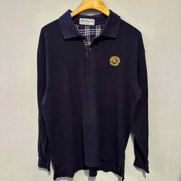 [BUNJANG] Burberry Authentic Laurel Long Sleeve Polo Shirt L / 버버리 정품 월계수 긴팔카라티