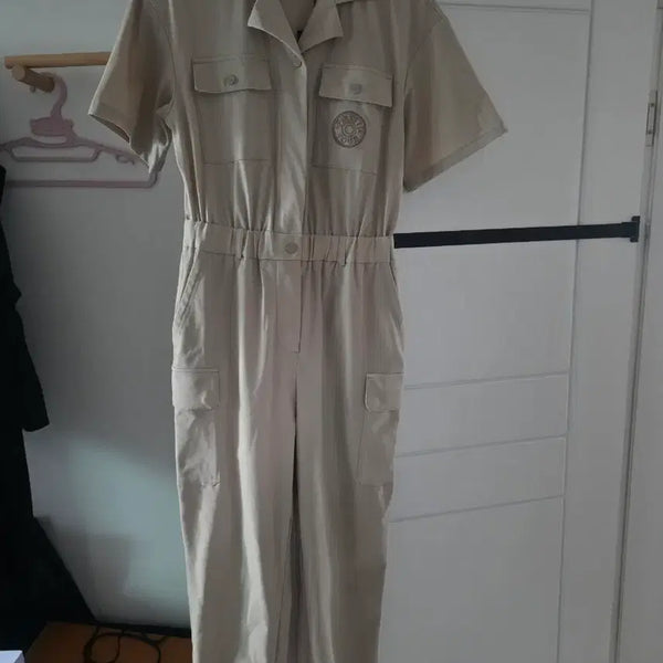 [BUNJANG] Pietti Women's Cargo Jumpsuit Beige Size S / 피에티 여성 점프슈트 s사이즈