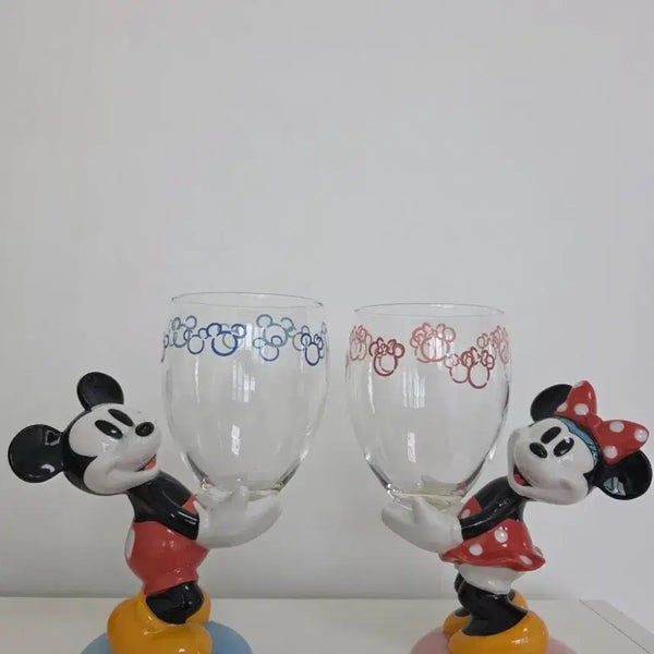 [BUNJANG] Disney Mickey Mouse & Minnie Mouse Wine Glasses Set / 디즈니 미키마우스, 미니마우스 와인잔