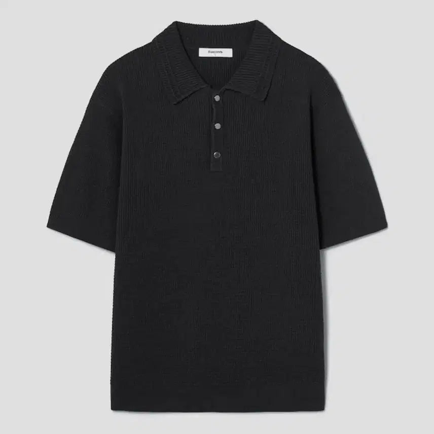 [BUNJANG] 8 Seconds Ash Short Sleeve Knit / 에잇세컨즈 스냅 칼라 반소매 니트 - 애쉬
