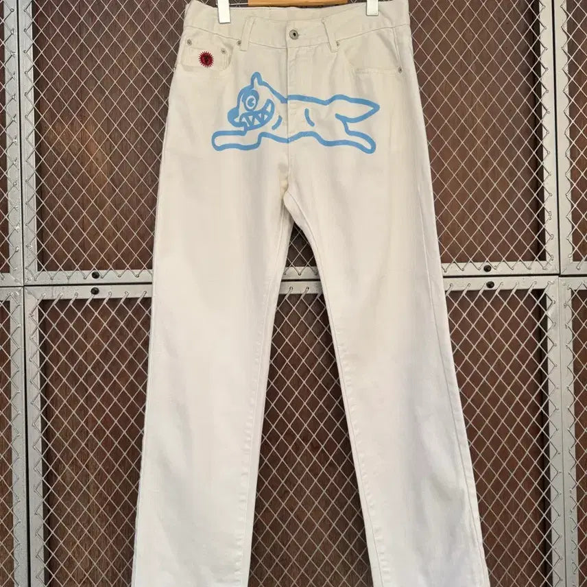 [BUNJANG] BBC Icecream Nigo Running Dog White Denim Pants (Size 32) / bbc icecream 니고 아이스크림 러닝독 화이트 데님 팬츠 32