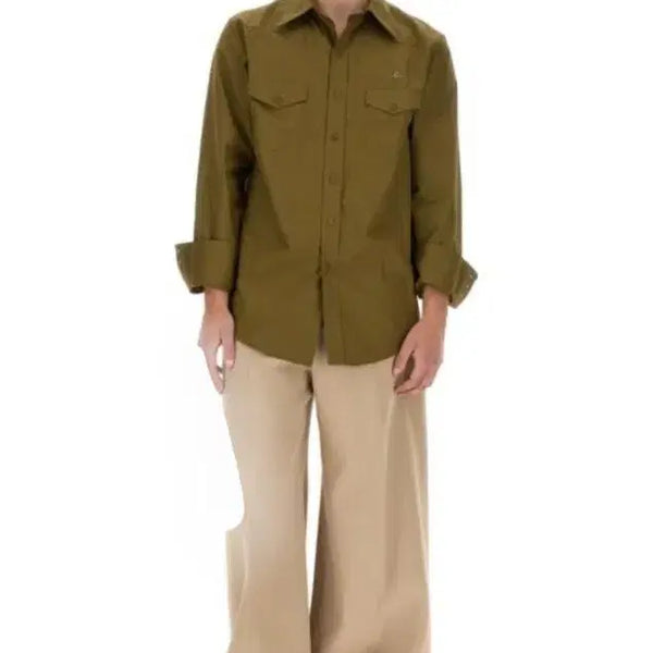 [BUNJANG] Vivienne Westwood Western Shirt Olive Green Khaki XXL / 비비안웨스트우드 웨스턴 셔츠 남방 올리브 그린 카키 xxl
