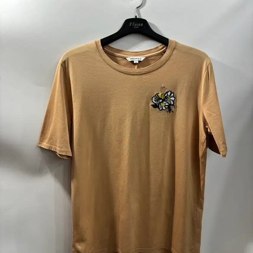 [BUNJANG] Beanpole Embroidered Short-Sleeve T-Shirt Beige Size 90 / [90] 빈폴 자수 포인트 반팔 티셔츠 1.5