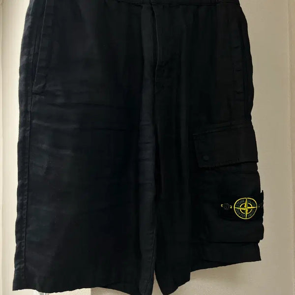 [BUNJANG] Stone Island Linen Shorts Size 28-29 Black / 스톤아일랜드 린넨 반바지 28~29