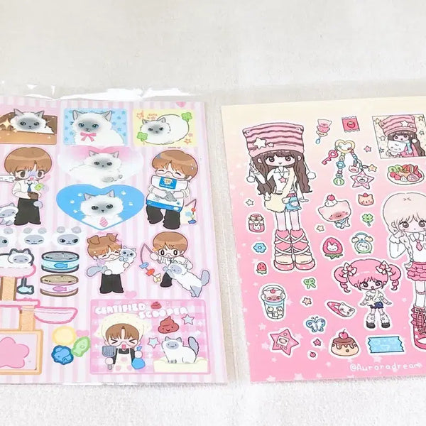[BUNJANG] D Drawing Sticker Pack - Cute Girl Illustrations / 다꾸스티커 다꾸씰스티커 인물다꾸 인물스티커 다꾸띵 미소녀스티커 다꾸씰스