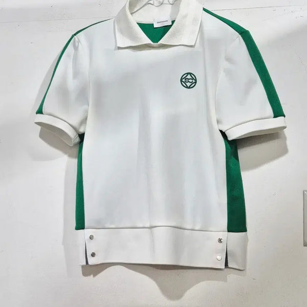 [BUNJANG] Southcape Golf Short Sleeve Polo Shirt White/Green / 사우스케이프 골프 반팔 카라티 흰색/초록