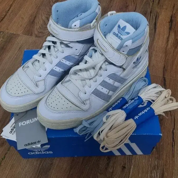 [BUNJANG] Adidas Forum 84 High Clear Sky Sneakers / 아디다스 포럼 84 하이 클리어 스카이 265