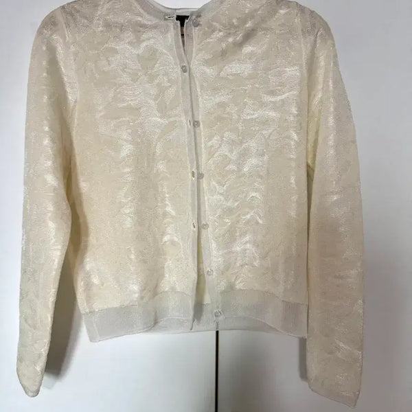 [BUNJANG] ZARA Sheer Glitter Jacquard Knit Jacket - Size S / 자라 ZARA 쉬어 글리터 자카드 니트 재킷 S