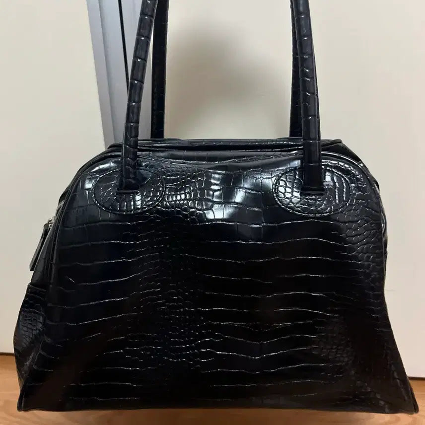 [BUNJANG] Kristin Project Two Zipper Bag Croc Original Black Pepper / 크리스틴프로젝트 투지퍼백 크로크 오리지널 블랙페퍼