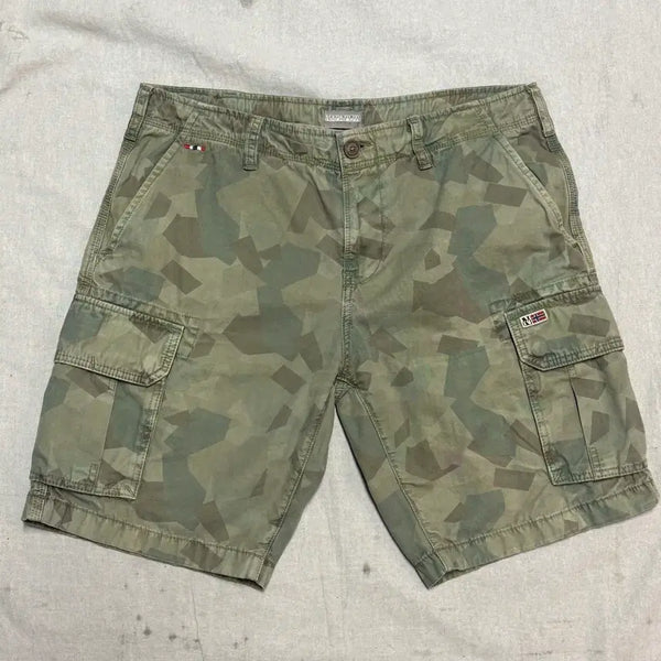 [BUNJANG] Napapijri Camo Cargo Shorts (Size 34) / 나파피리 카모 카고 쇼츠 반바지 34
