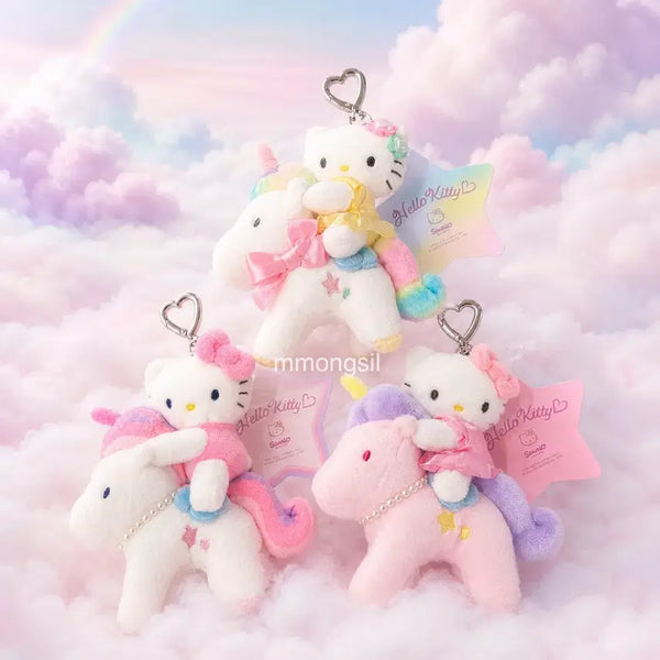 [BUNJANG] Sanrio Hello Kitty Unicorn Pegasus Aurora Doll Keychain / 정품 산리오 헬로키티 유니콘 페가수스 오로라 인형 키링