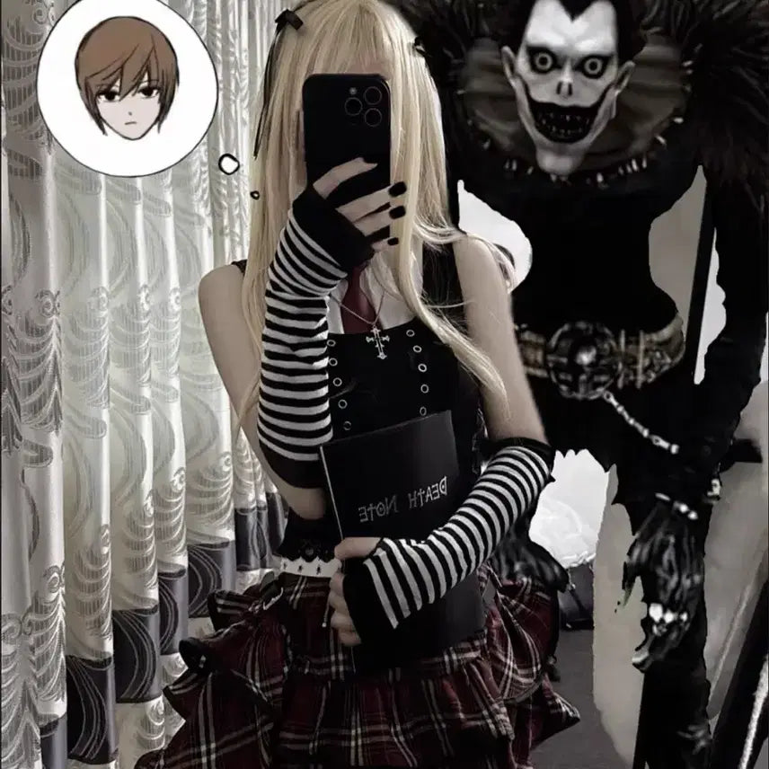 [BUNJANG] Death Note Amane Misa Casual Cosplay School Uniform Set / 데스노트 아마네 미사 사복 코스프레 졸사 고스로리 고스펑크 미소녀