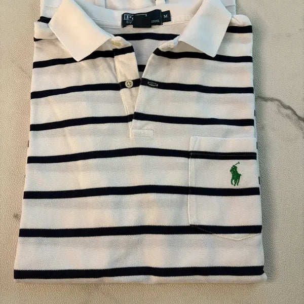 [BUNJANG] Polo Ralph Lauren Navy Stripe Polo Shirt - Size M / 폴로 카라티 pk티 폴로 랄프로렌
