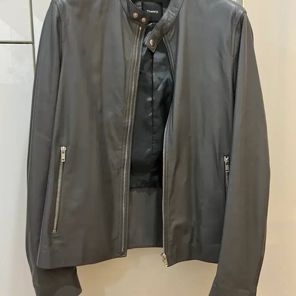 [BUNJANG] Theory Lambskin Leather Jacket Gray Size M (Slim 100-105) / 띠어리 양가죽 자켓 100~슬림105