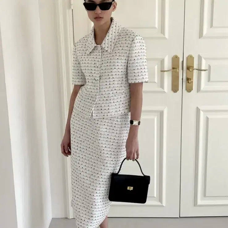 [BUNJANG] ORR Tweed Summer Lady Maxi Skirt White M / orr 오르 트위드 썸머 레이디 맥시 스커트 화이트M