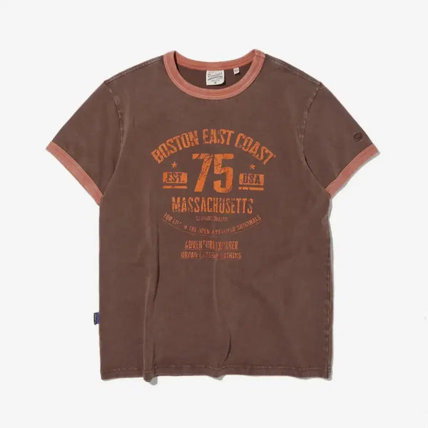 [BUNJANG] Penfield Lettering Graphic Ringer T-Shirt / 펜필드 레터링 포인트 빈티지 그래픽 링거 반팔티