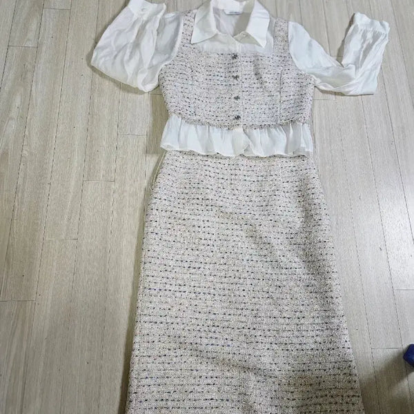 [BUNJANG] Twodse Blouse & Long Skirt Set / 투위드 블라우스 롱 치마  세트