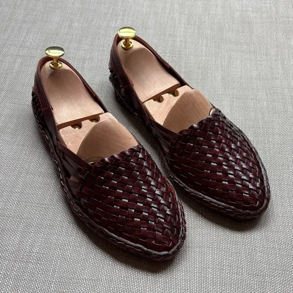 [BUNJANG] ASOS Huarache Red Brown Leather Slip-On Loafers / [265] 영국 ASOS Huarache 레드 브라운 슬립온 로퍼