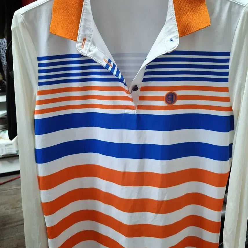 [BUNJANG] Benfe Stripe Long-Sleeve Polo Shirt (Size 90) / 벤페 스트라이프 긴팔 카라티셔츠90