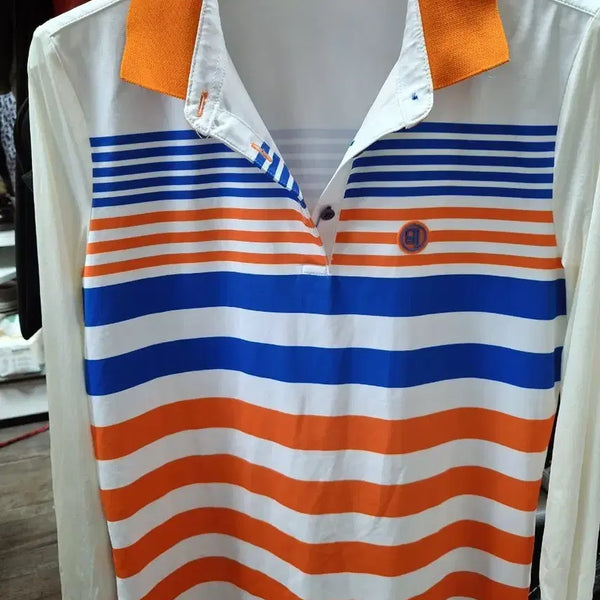 [BUNJANG] Benfe Stripe Long-Sleeve Polo Shirt (Size 90) / 벤페 스트라이프 긴팔 카라티셔츠90