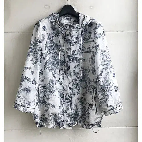 [BUNJANG] Ribbon Navy Pattern Design Summer Zip-Up Jacket / 리본 정품 - 77/새거수준