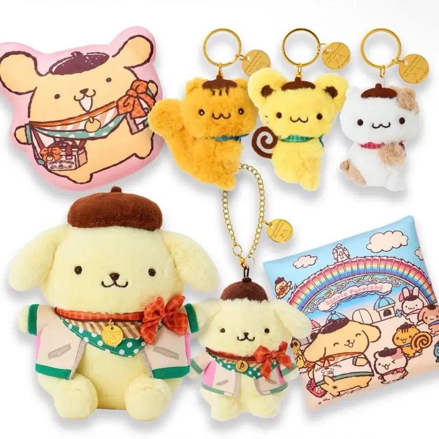 [BUNJANG] Sanrio Pompompurin Puroland 30th Anniversary Mascot Plush Keychain / (예약) 산리오 폼폼푸린 퓨로랜드 30주년 마스코트 누이 인헝 키링