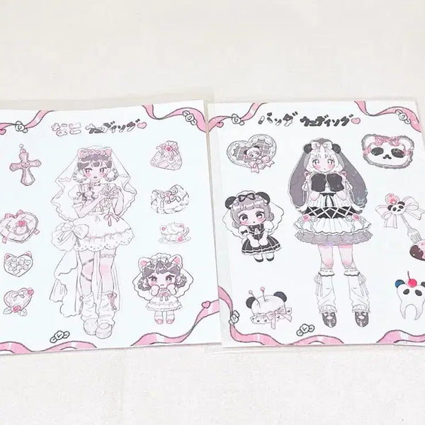 [BUNJANG] Miso-nyeo & Jirai-kei Character Sticker Bundle Set / 다꾸씰스티커 다꾸띵 미소녀스티커 지뢰계스티커 인물다꾸 미소녀다꾸 다꾸일괄
