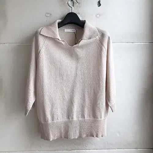 [BUNJANG] The Edge Genuine Beige V-Neck T-Shirt - Summer Collection / 더엣지 정품/2022 - 77/새제품