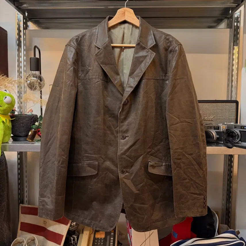 [BUNJANG] Takeo Kikuchi Japanese Production Synthetic Leather Vintage Jacket / 타케오 키쿠치 일본 생산 합성피혁 빈티지 자켓