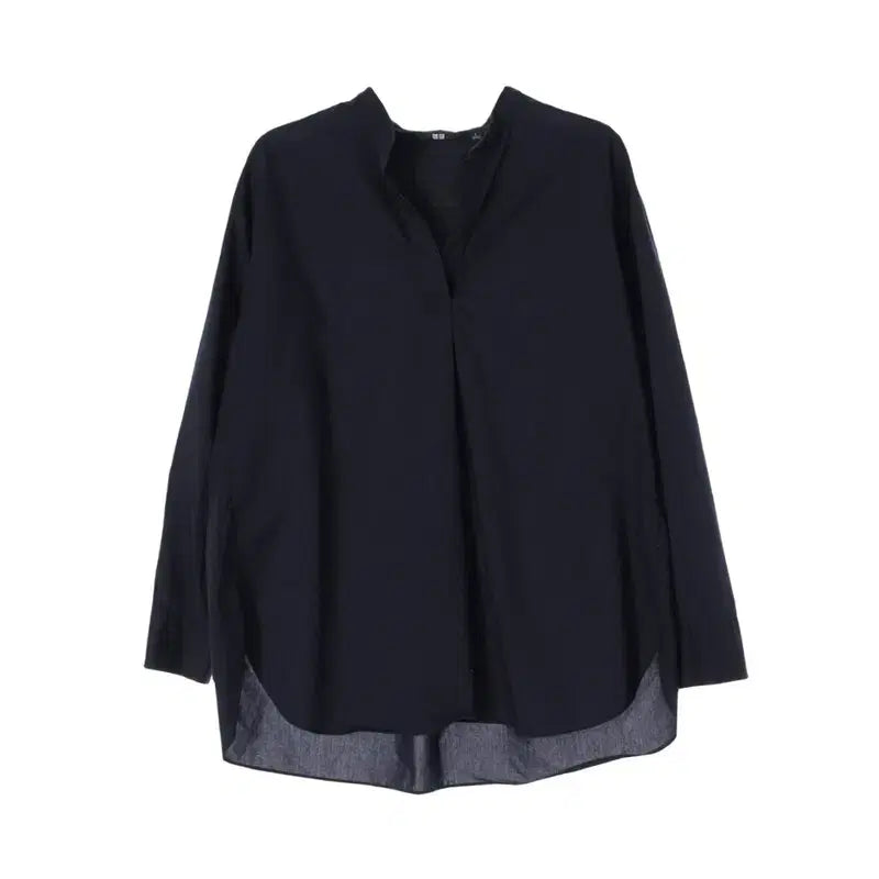 [BUNJANG] Uniqlo Women's Cotton Poly Unbalance Blouse - Size L / 유니클로 (WOMEN - L) 코튼 폴리 언밸런스 블라우스