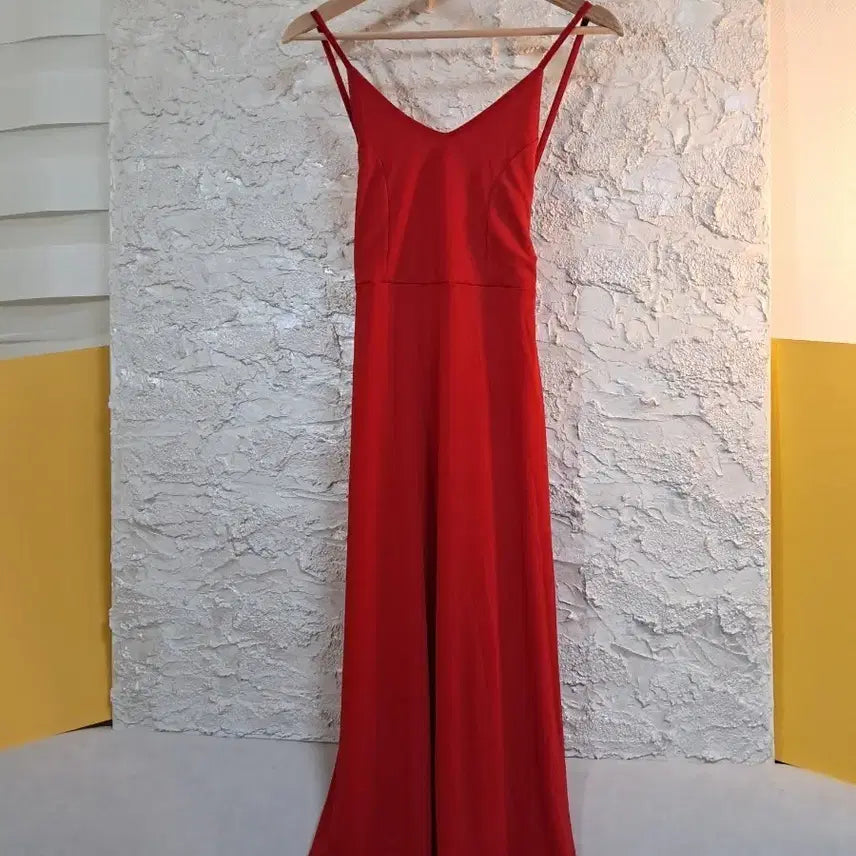 [BUNJANG] Red Ribbon Bustier Long Dress / 1회실착. 뷔스티에 레드리본원피스 휴양지룩강추