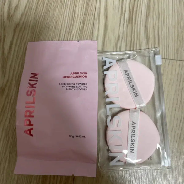 [BUNJANG] April Skin Hero Cushion Pink Edition Refill + 2 Puff Set / 에이프릴스킨 히어로 쿠션 핑크 에디션 리필+퍼프 2개