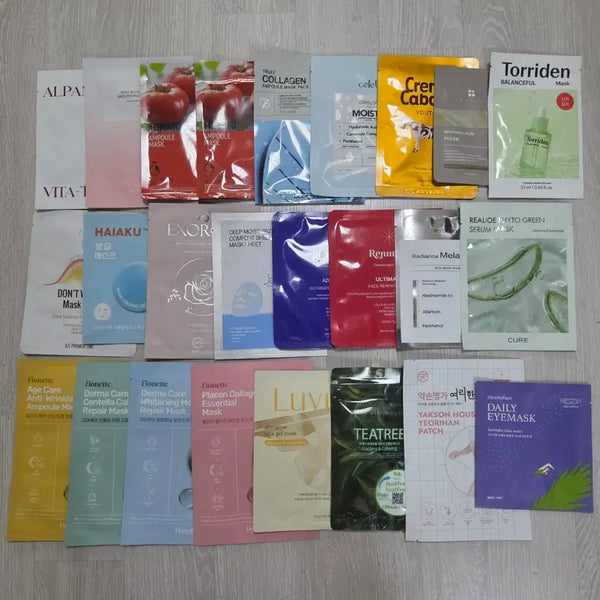 [BUNJANG] Bundle Set of 26 Assorted Facial Masks / 새상품 일괄 마스크팩 26개