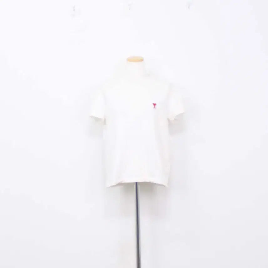 [BUNJANG] AMI Women's Round Neck Short Sleeve T-Shirt XS White Cotton / [정품] 아미 여성 라운드 반팔 티셔츠 XS사이즈 정인샵