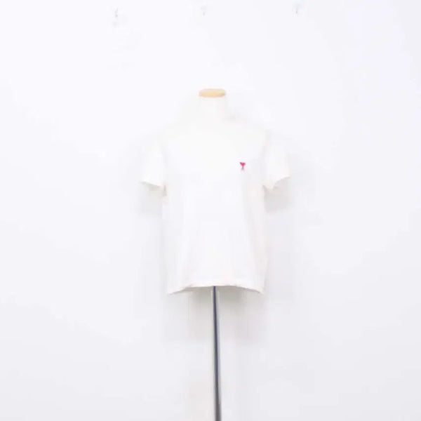 [BUNJANG] AMI Women's Round Neck Short Sleeve T-Shirt XS White Cotton / [정품] 아미 여성 라운드 반팔 티셔츠 XS사이즈 정인샵