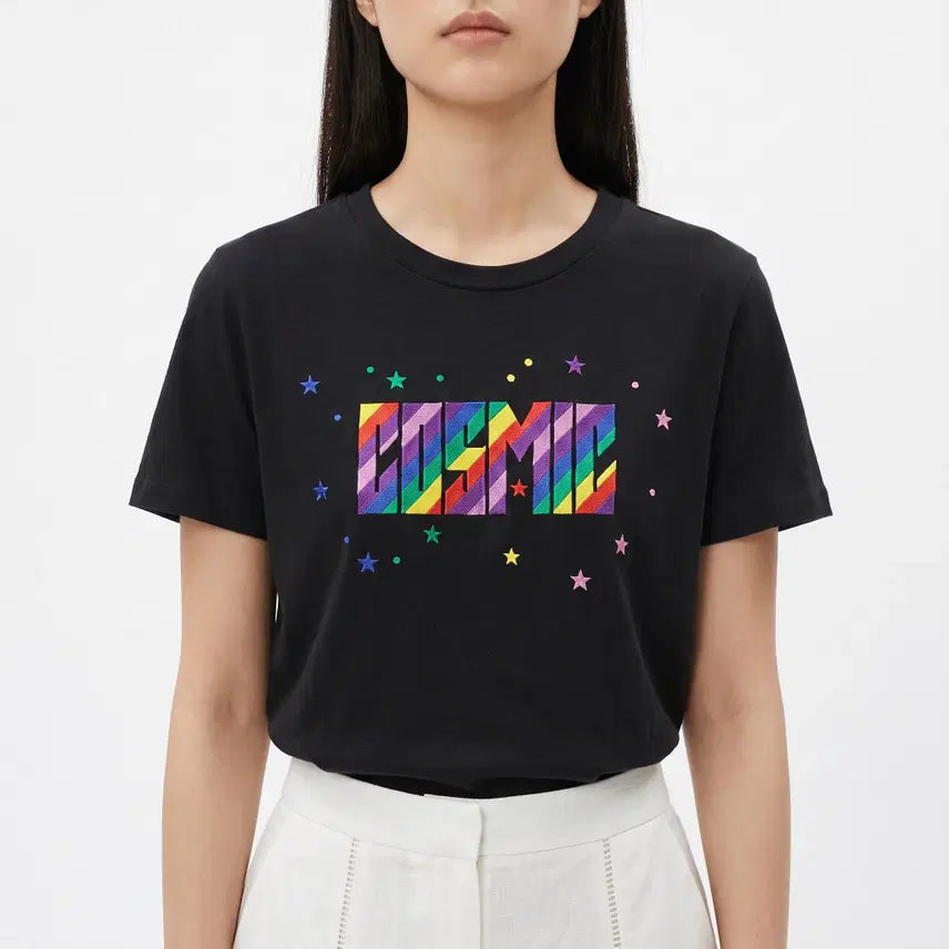 [BUNJANG] Maje Terence Cosmic Graphic Black T-Shirt / 마쥬 테렌스 코스믹 그래픽 블랙 티셔츠 1사이즈