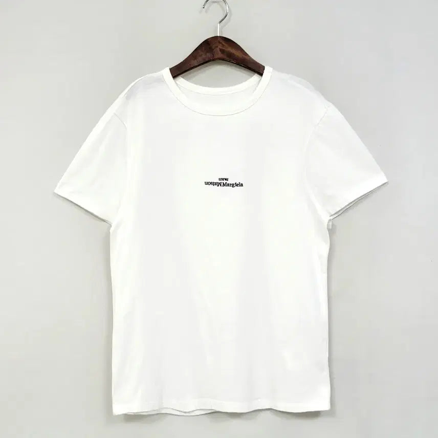 [BUNJANG] Maison Margiela Distorted Logo T-Shirt White Black / 메종 마르지엘라 디스토티드 로고 화이트 블랙 B263