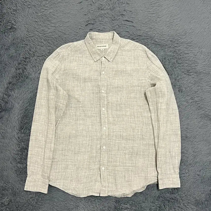 [BUNJANG] Solid Homme 100% Linen Grey Shirt / (정품) 솔리드옴므 린넨100% 그레이 셔츠 50