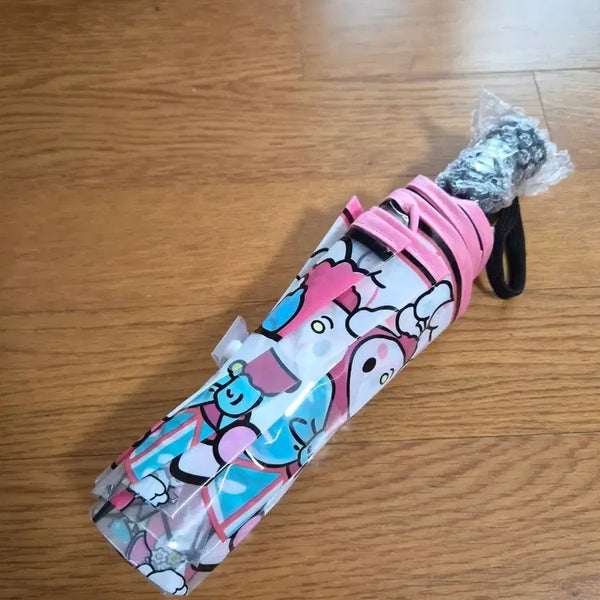 [BUNJANG] Sanrio Characters Pink Automatic Transparent Umbrella / 산리오 캐릭터즈 투명 자동우산 핑크