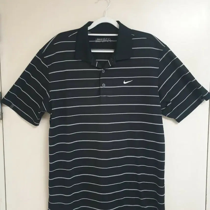 [BUNJANG] Nike Golf Dri-FIT Black Stripe Short Sleeve T-Shirt (M) / 나이키 골프 드라이핏 M 블랙 스트라이프 반팔티