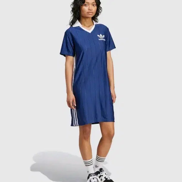 [BUNJANG] Adidas 3S Pinstripe Dress Navy M / (새상품) 아디다스 3S 핀스트라이프 드레스 네이비