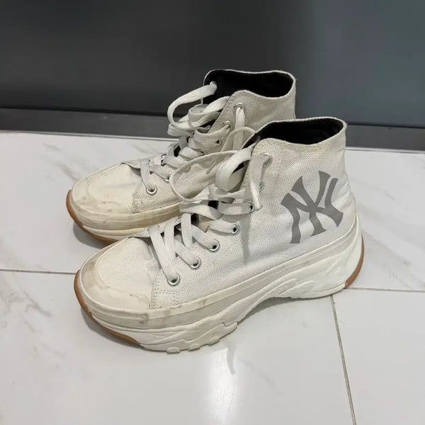 [BUNJANG] MLB Chunky High Sneakers / 할인! 엠엘비 청키 하이 운동화