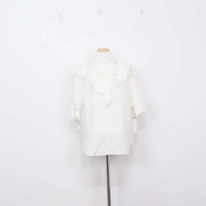 [BUNJANG] Jigott Women's Blouse White Linen Blend Size 55 / [정품] 지고트 여성 블라우스 55사이즈 정인샵