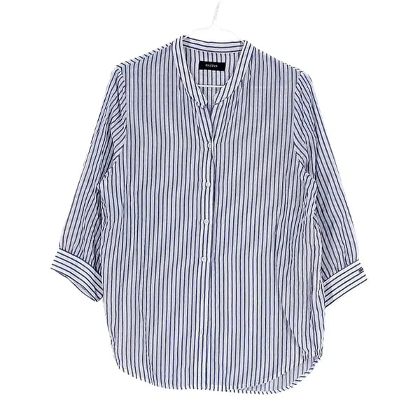 [BUNJANG] Hazzys Women's Classic Striped Loose Fit Short Sleeve Blouse (Size 85) / 헤지스 여성 클래식한 루즈핏 반팔블라우스 85 스트라이프 00857